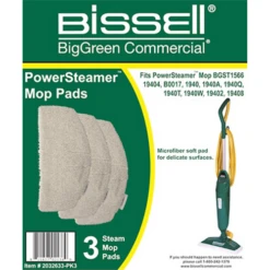 Bissell MicroFiber Power Steamer Mop Pad 3pk